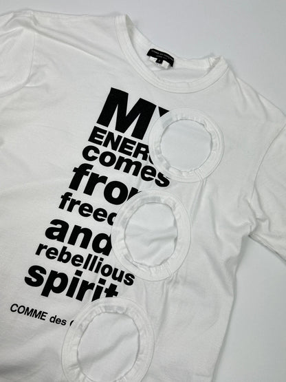 Comme Des Garçons AD2014 Holes White Tee