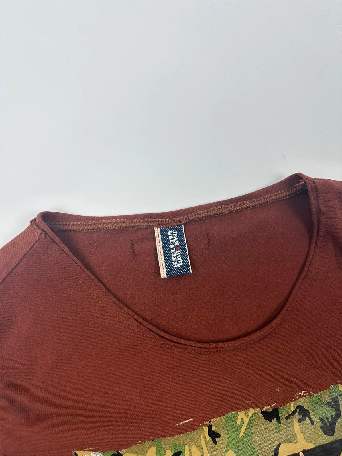 Jean Paul Gautier 00’s Printed Burgundy Top Tee