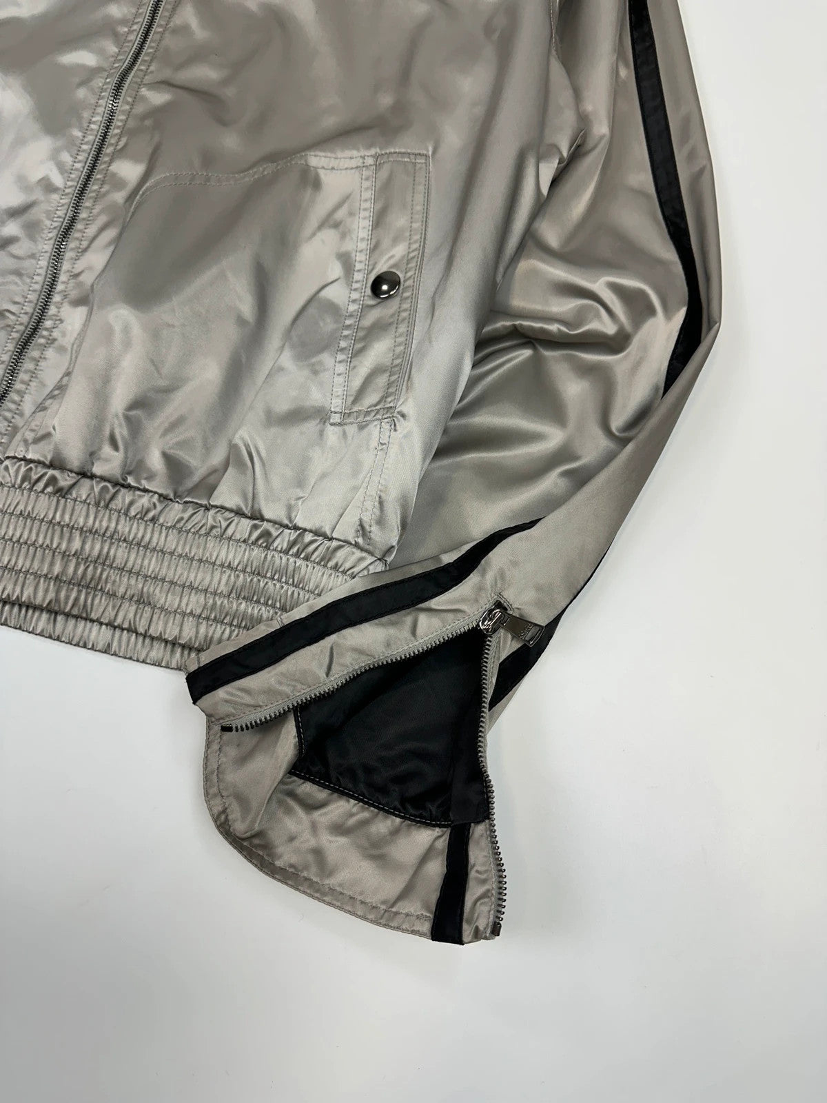 Dolce & Gabbana 00s Nylon Grey Shiny Silver Jacket
