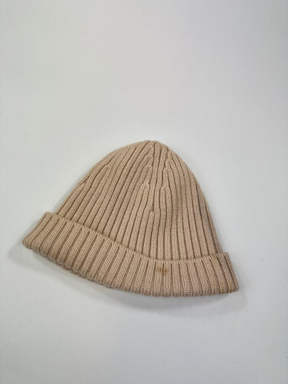Prada Sport Early 00’s Beige Ribbed Wool Beanie RedTab