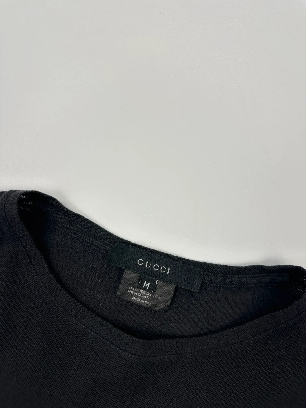Gucci 00’s Black Silk & Cotton Boxy Short Sleeves Tee