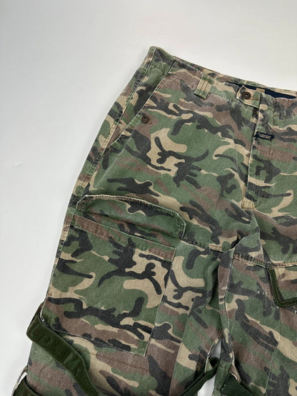 Marithé + François Girbaud 00’s Camo Baggy Straps Denim Pants