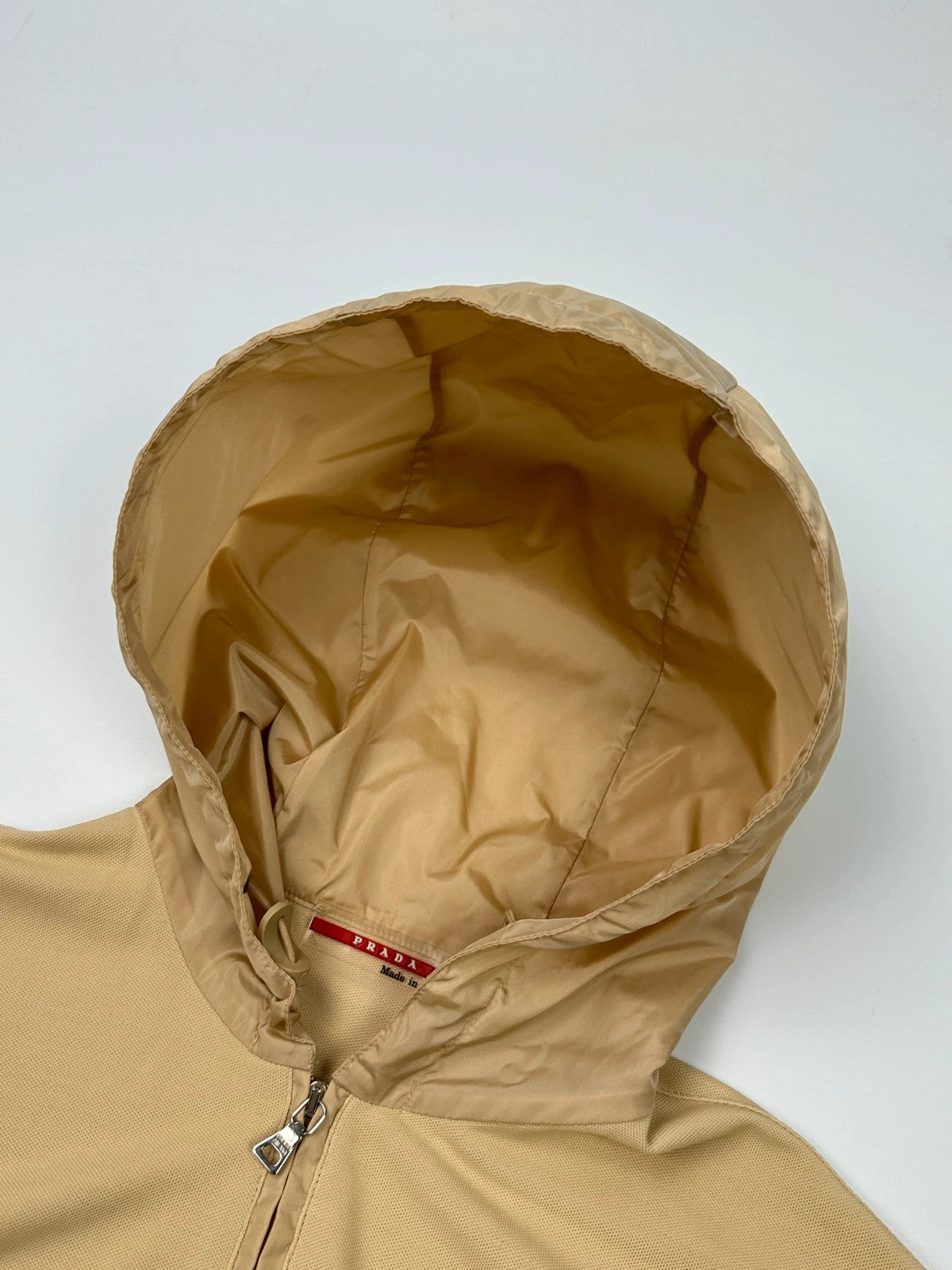 Prada Sport SS2000 Mesh Beige Hooded Nylon Jacket