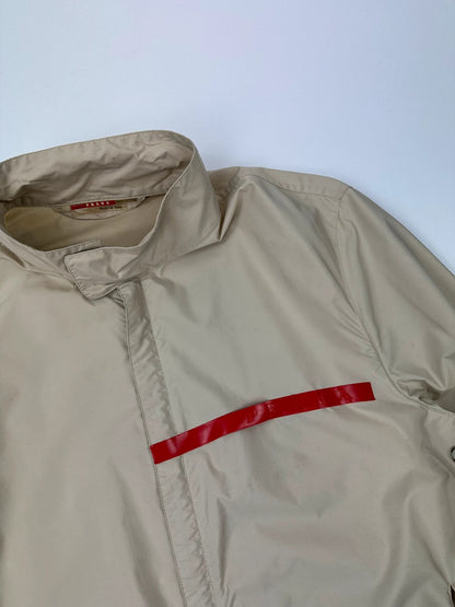 Prada Sport SS2000 Light Cream Nylon Jacket RedTab