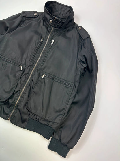 Prada Milano FW2009 Black Military Light Nylon Bomber Jacket