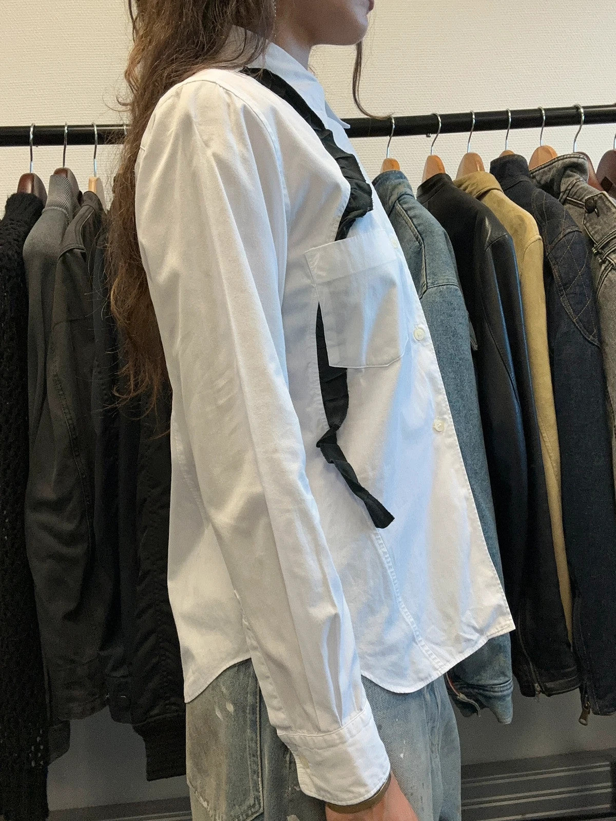 Comme Des Garçons Black AD2010 White & Black Straps Shirt