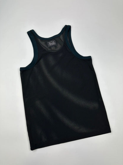 Dolce Gabbana SS2002 Beachwear Mesh Tank Top  Black
