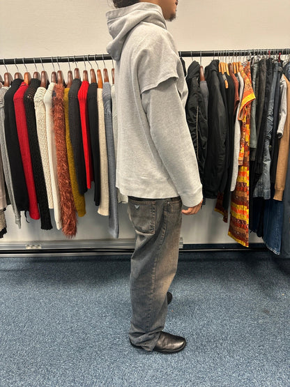 MM6 Margiela FW2017 Grey Hoodie Cuted Sleeves