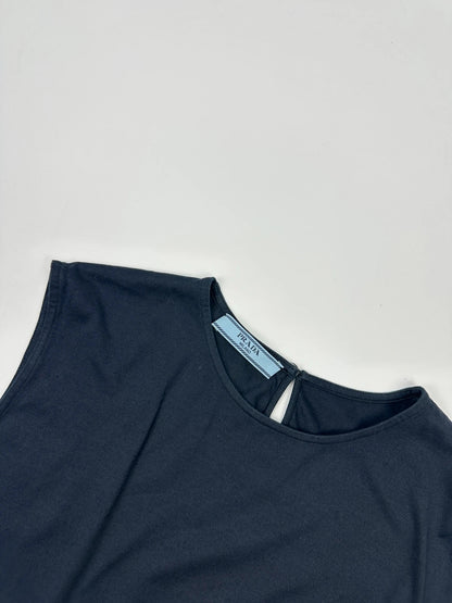 Prada Milano Late 00’s Navy Blue Stripes Sleevesless Top