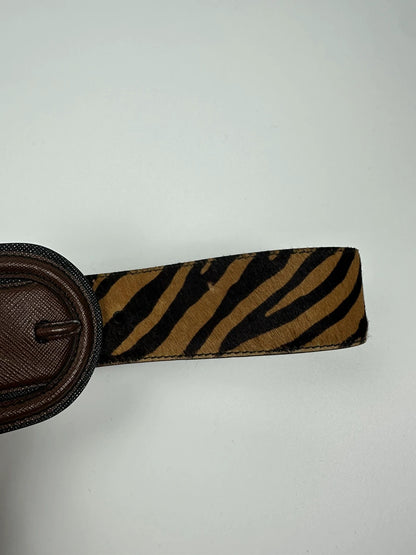 Prada SS2011 Zebra Fur Brown Belt