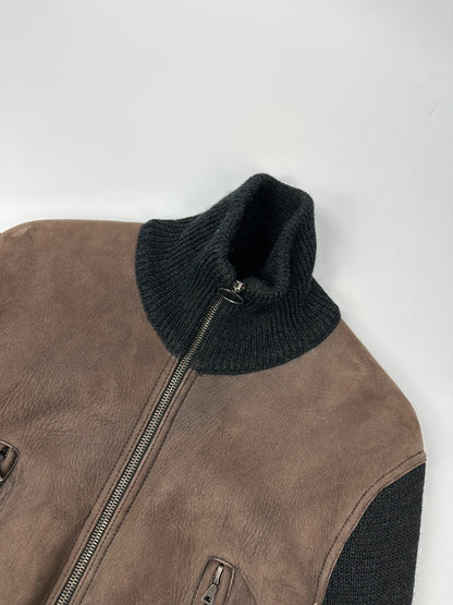 Prada Sport FW2004 Heavy Leather & Wool Bomber Bombardier Jacket