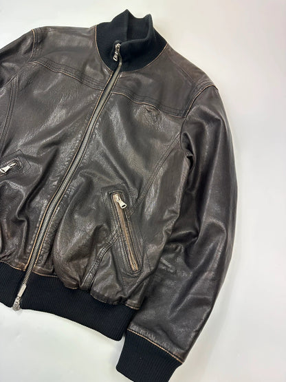 Gianfranco Ferré 00’s Brown Leather Bomber Jacket