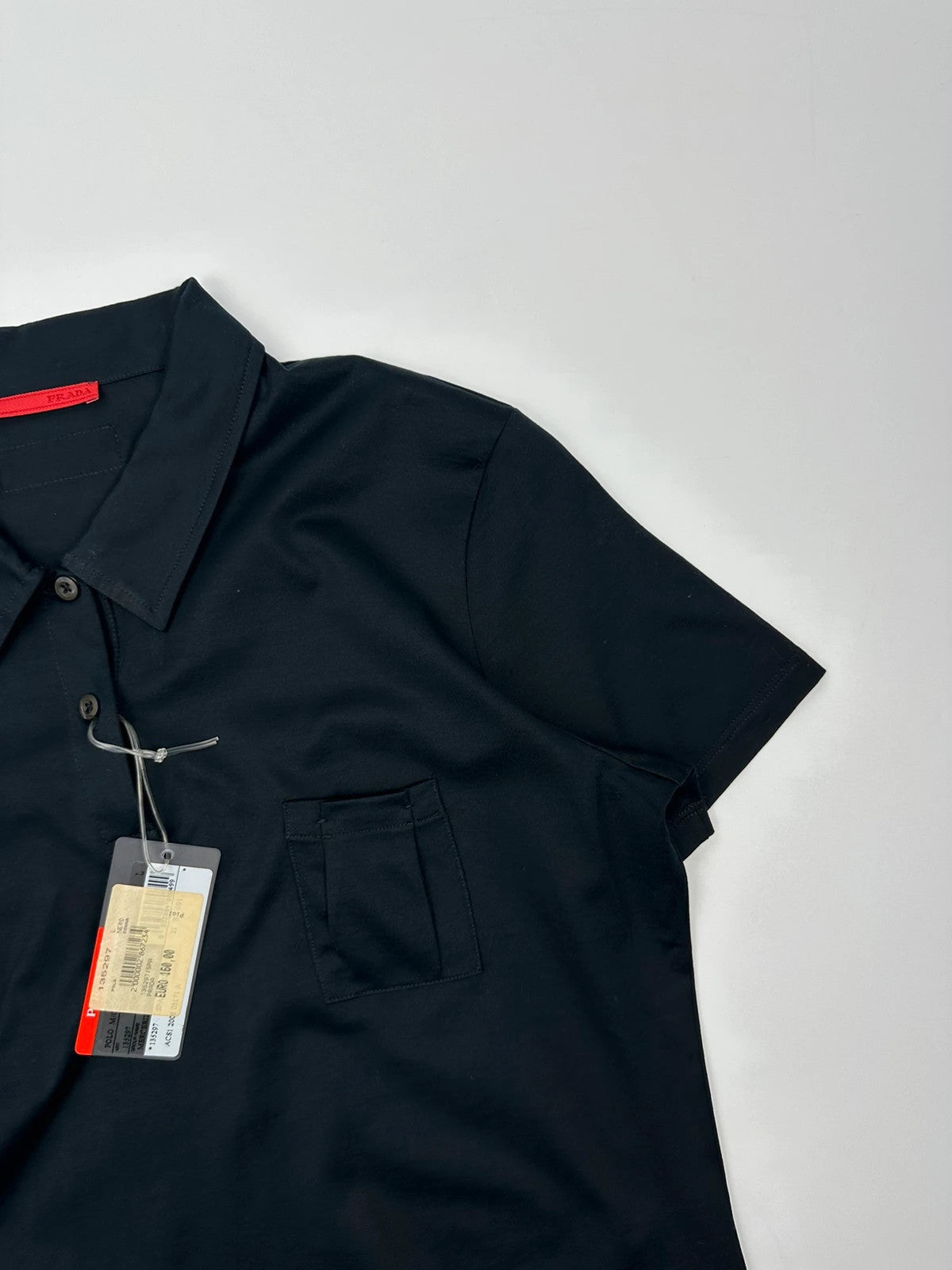 Prada Sport SS2008 Black Light Cotton Shirt Polo