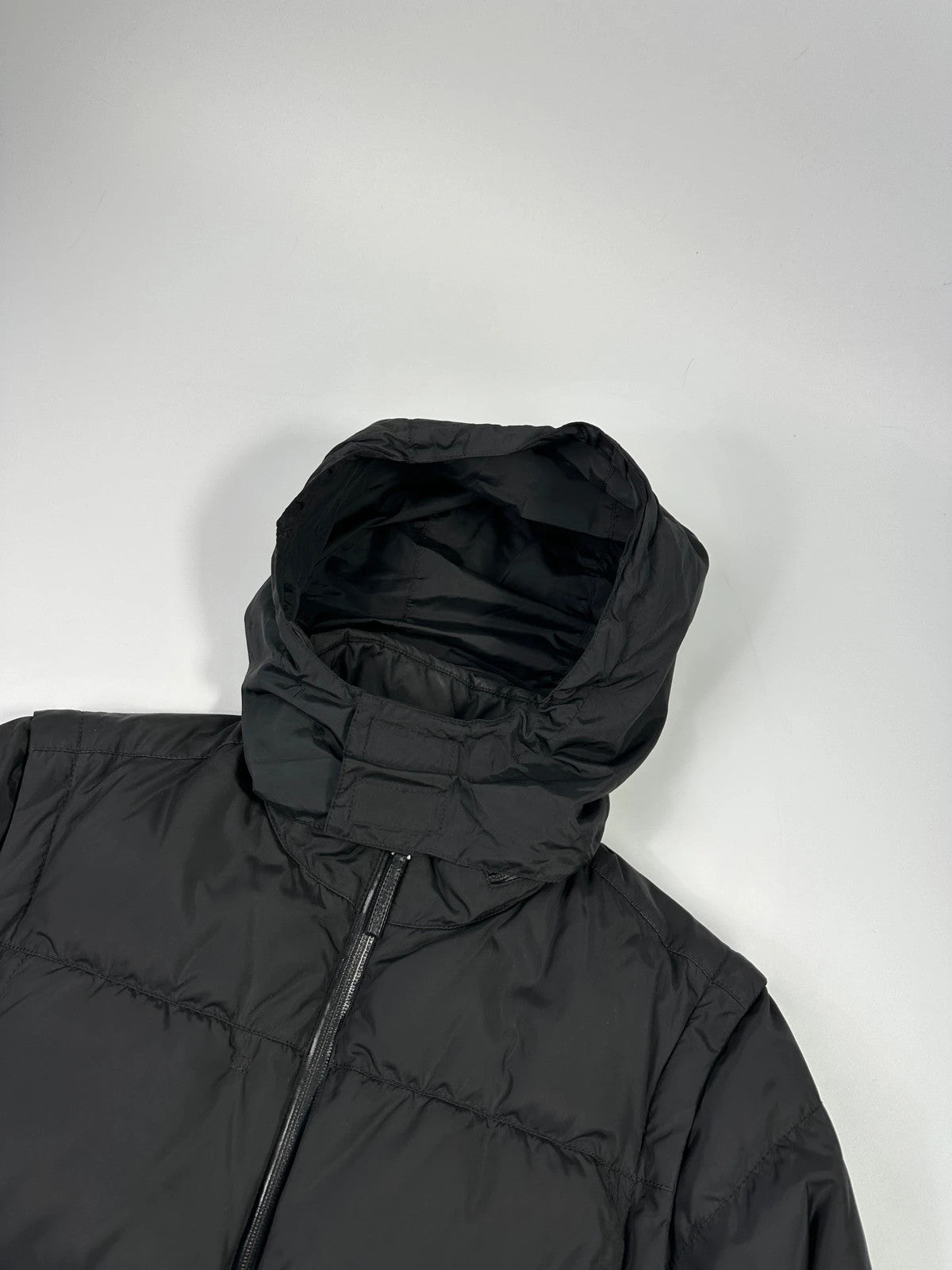 Prada Sport FW2007 Black Tech Nylon Removable Sleeves Down Puffer Jacket