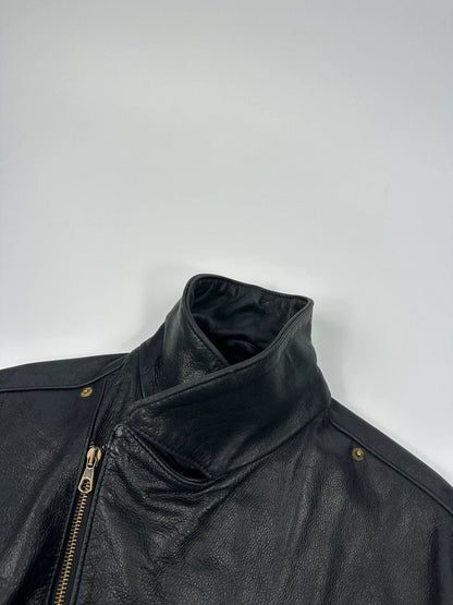 Versace 90’s Black Leather Perfecto Laces Jacket