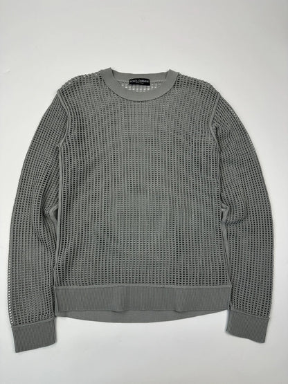 Dolce & Gabbana 00’s Grey Mesh Knit Sweater