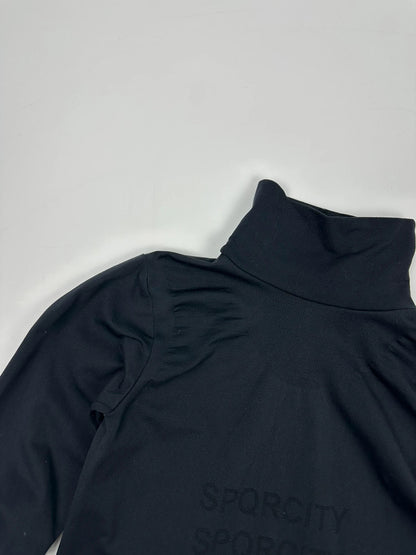 Marithé + François Girbaud 90’s Dark Navy High Neck Sporty Top