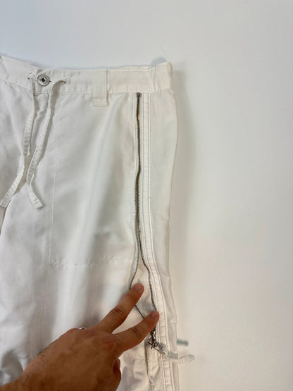 Marithé + François Girbaud White Parachute Cargo Light Pants