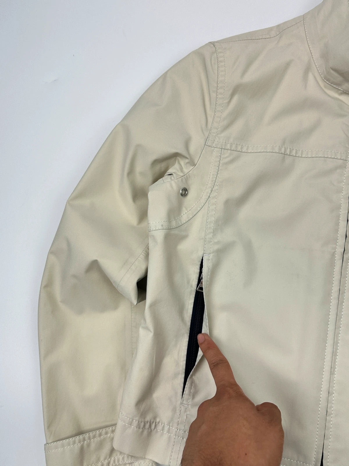 Prada Sport SS2000 Nylon Beige Gore-Tex Rain Jacket