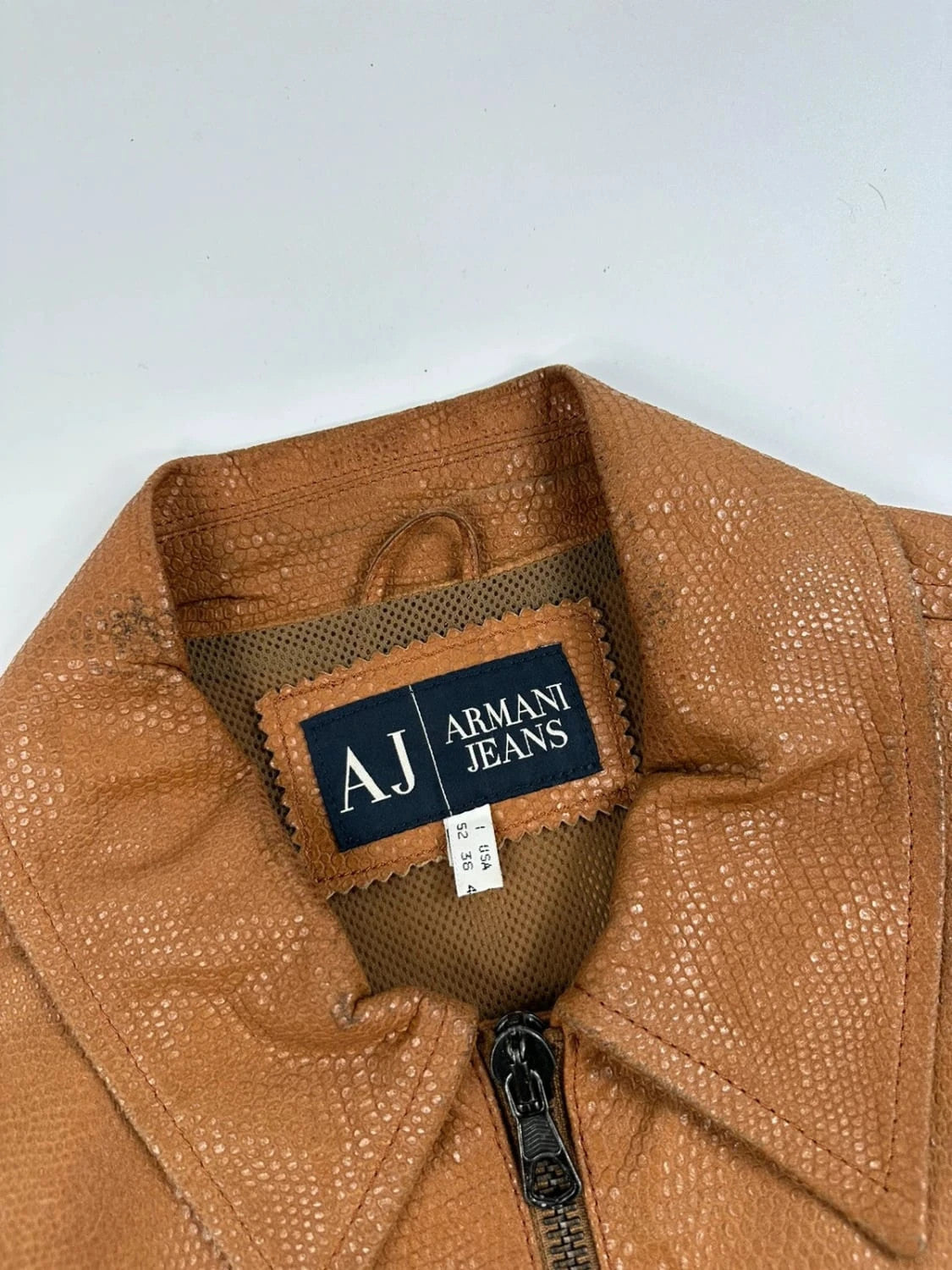 Armani 00´s Croco brown leather Jacket veste en cuir