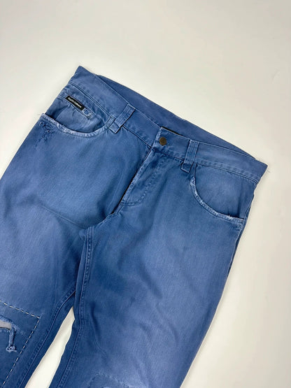 Dolce & Gabbana 00’s Repair French Blue WorkWear Denim Pants