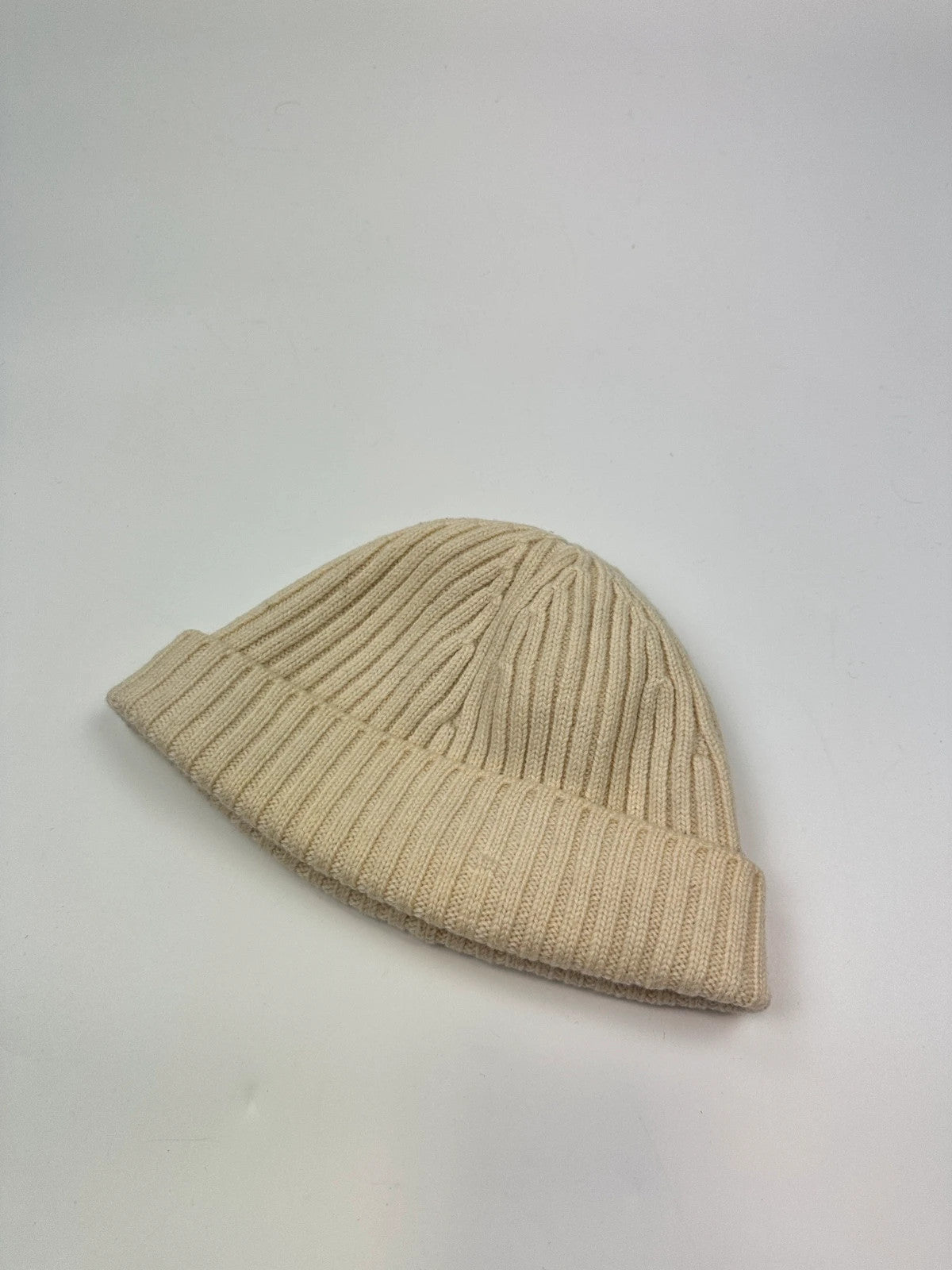 Prada Sport FW2006 Cream White Ribbed Wool Beanie RedTab
