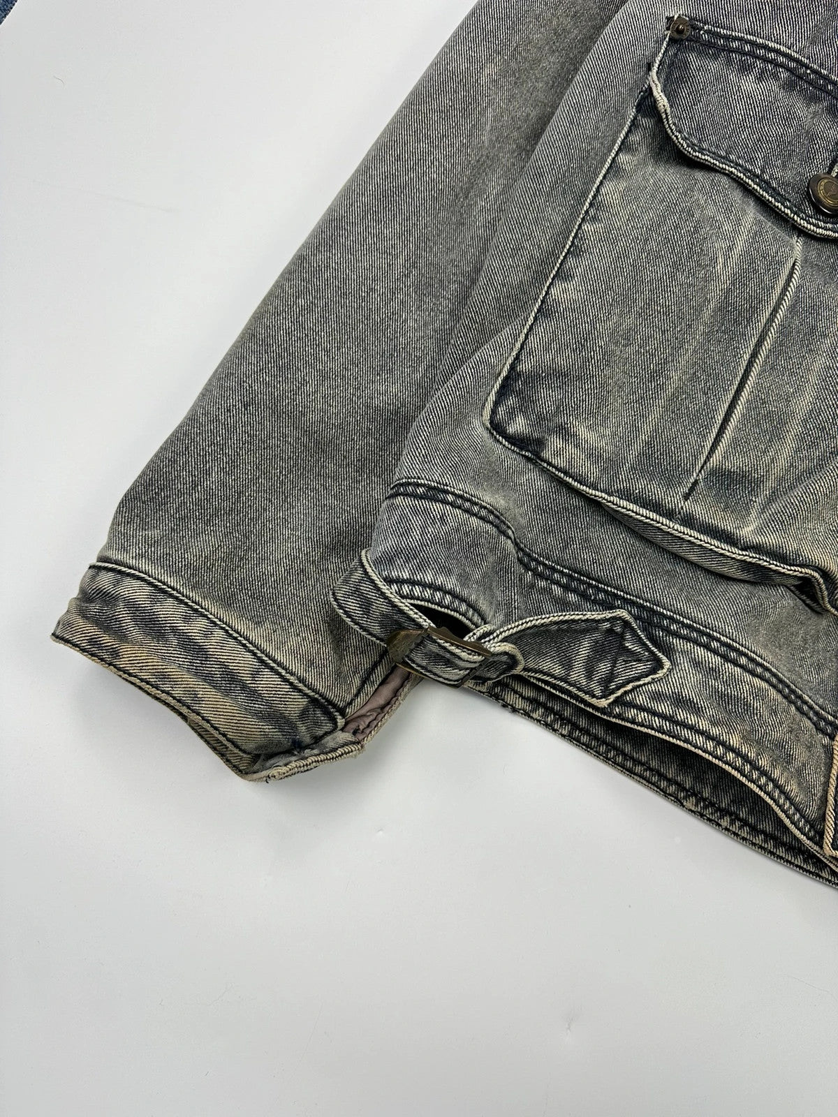 Armani Jeans 90’s Heavy Grey Faded Denim Jacket Coat