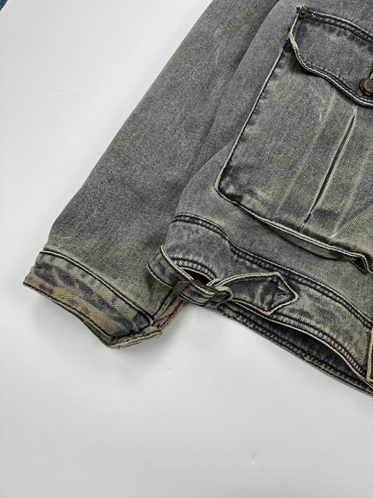Armani Jeans 90’s Heavy Grey Faded Denim Jacket Coat