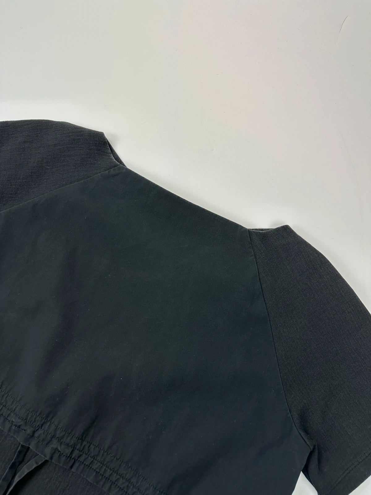 Prada Milano SS2015 Black Cottons & Nylon Crop Top Tee