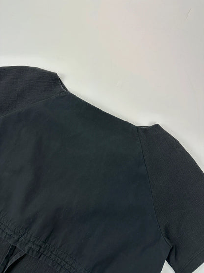 Prada Milano SS2015 Black Cottons & Nylon Crop Top Tee