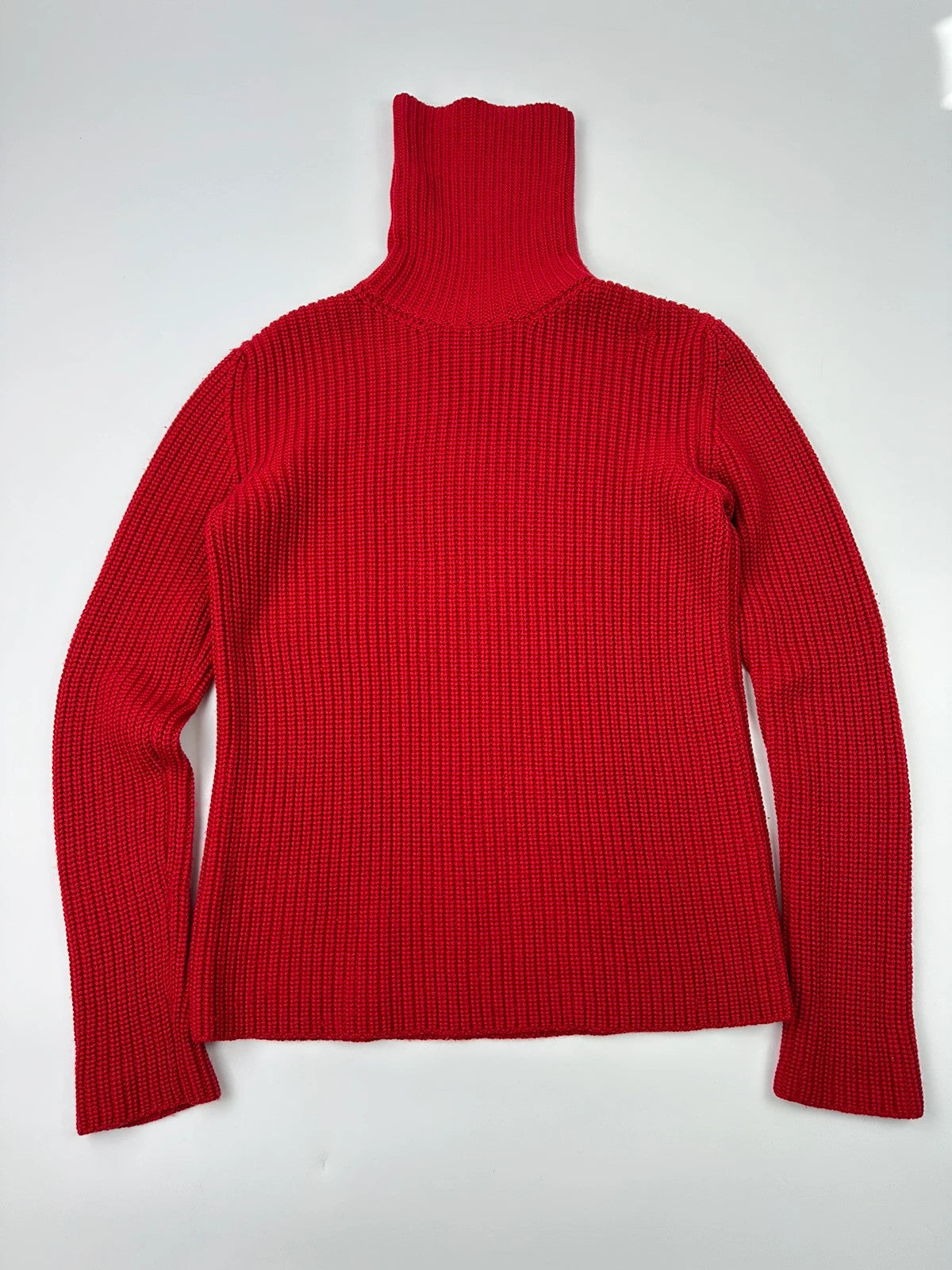 Prada Sport 00’s Red Wool High Turtle Neck Knit Sweater