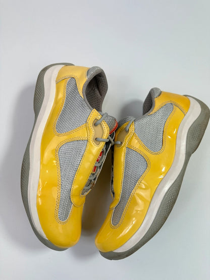 Prada Sport 00’s America’s Cup Yellow Patent Leather Sneakers Shoes