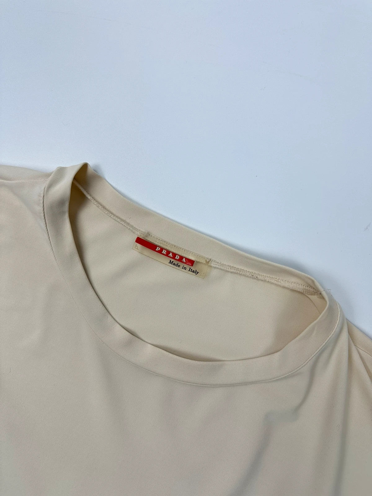 Prada Sport 00’s Beige Tee Short Sleeves Zip Pocket