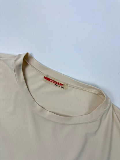 Prada Sport 00’s Beige Tee Short Sleeves Zip Pocket