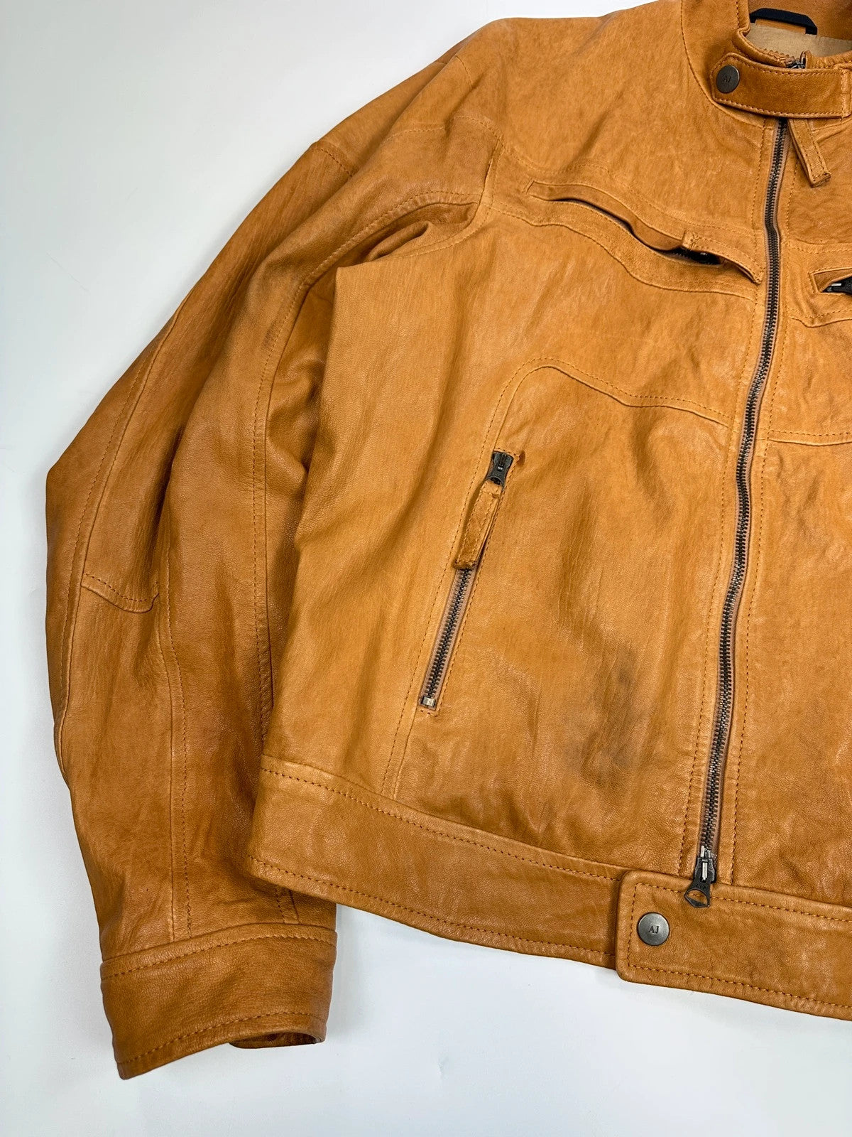 Armani Jeans 00’s Camel Leather Jacket