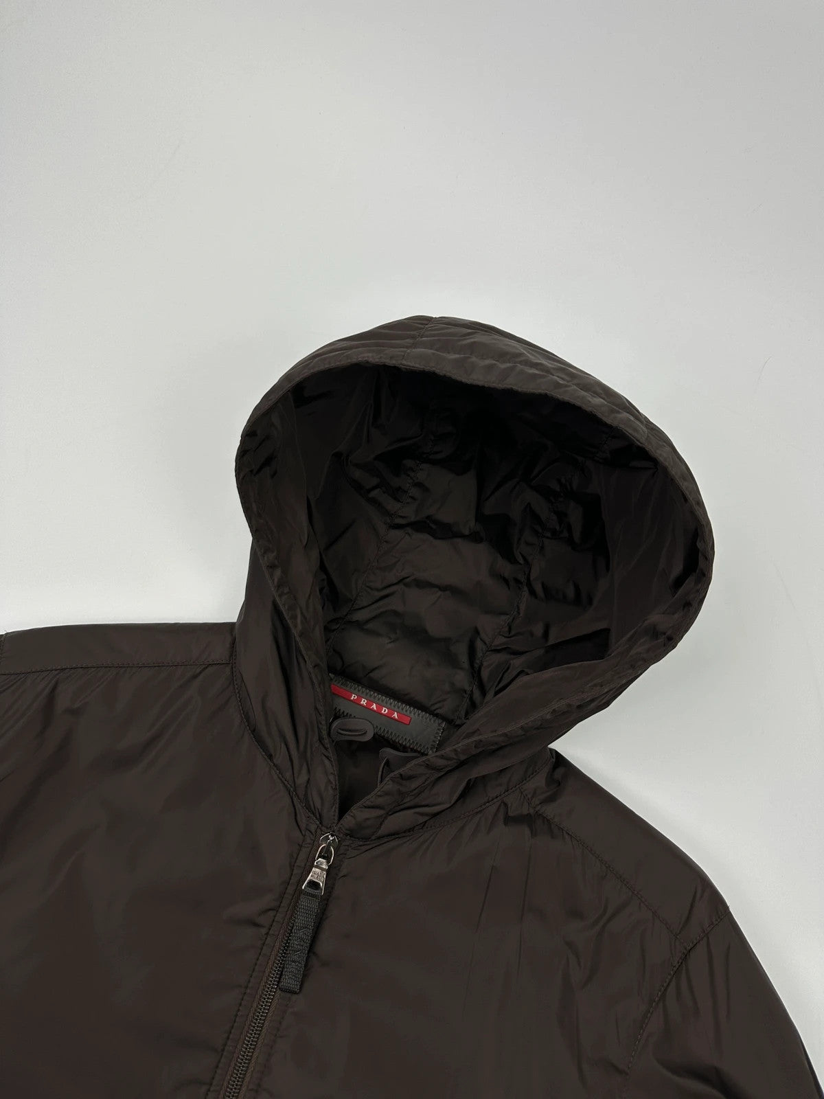 Prada Sport FW2006 Brown Padded Nylon Hooded Jacket