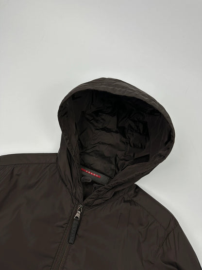 Prada Sport FW2006 Brown Padded Nylon Hooded Jacket