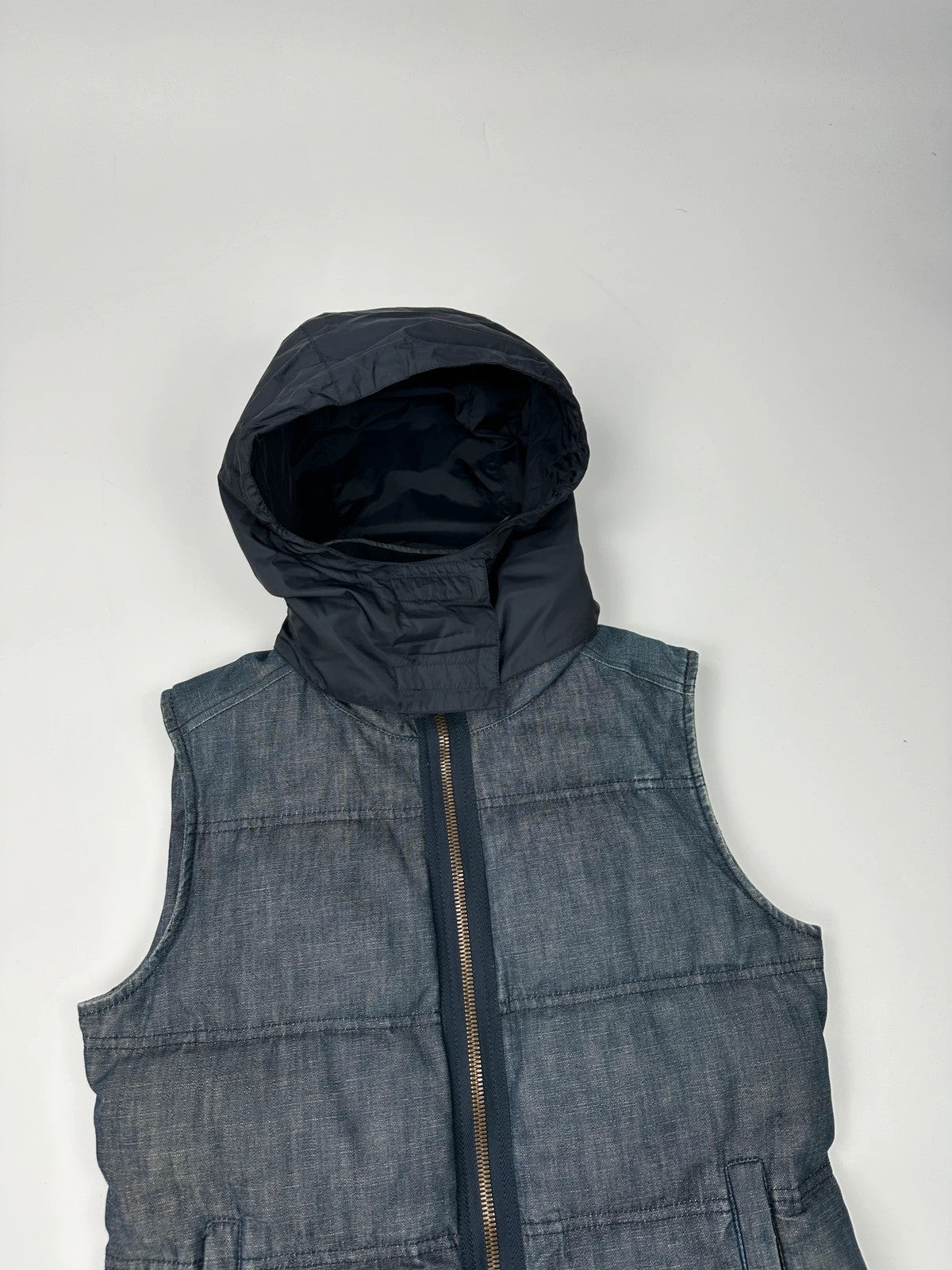 Prada Sport FW01 Denim Puffer Hooded Down Jacket