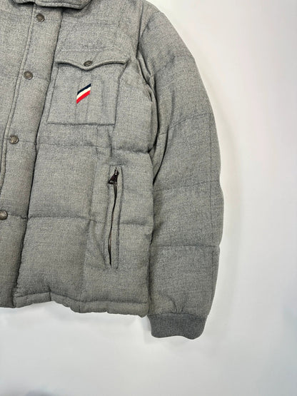 Moncler FW2005 Grey Wool Maya Hooded Down Puffer Jacket
