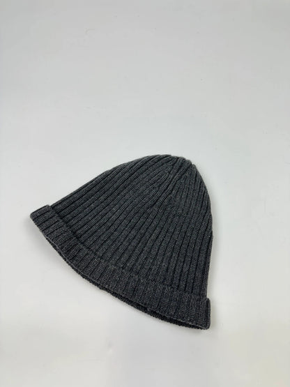 Prada Sport 00’s Grey Ribbed Wool Beanie RedTab