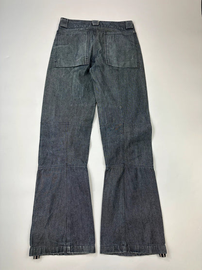 Marithé + François Girbaud 00’s Navy Bleu Grey Flared Denim Pants