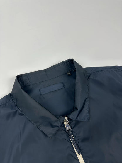 Prada Milano SS2009 Nylon Navy Blue White Stripes Shirt Jacket