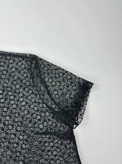 Dolce & Gabbana 00’s Laces Mesh See Trough Black Shirt