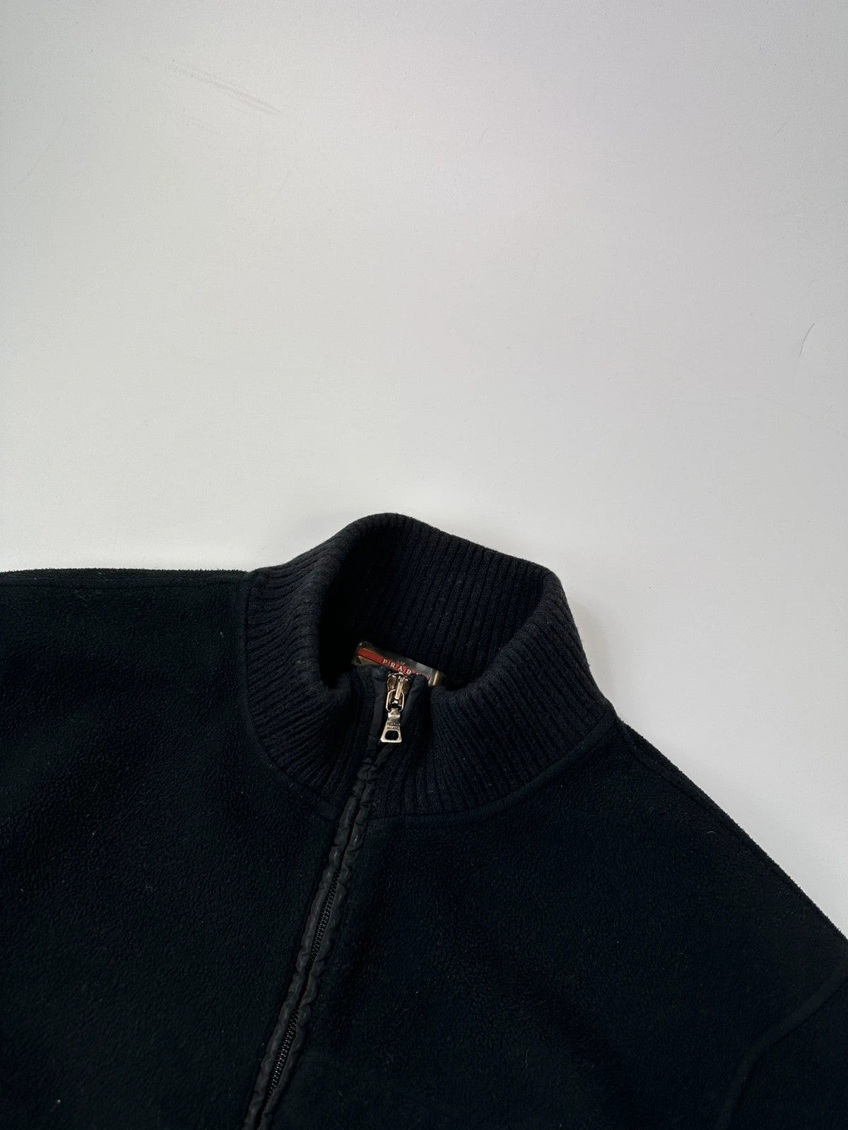 Prada Sport FW01-05 Black Fleece Quarter Zip Pocket