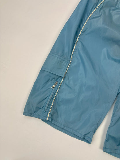 Prada Sport SS2003 Baby Blue White Contrast Stitching Cargo Nylon Short
