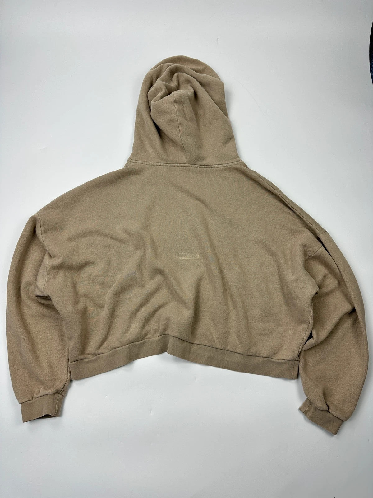 Acne Studio FW2024 Beige Cream Oversized Boxy Crop Hoodie Sweater