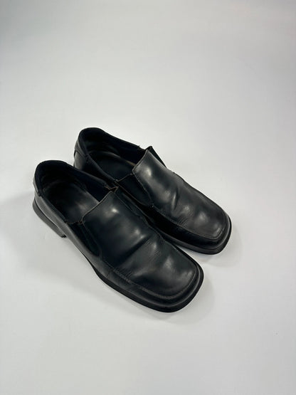 Prada Milano FW1999 Black Leather Square Toe Loafer  Dress Shoes