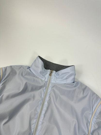 Prada Sport FW2000 Sky Blue & Grey Reversible Removable Sleeves Jacket