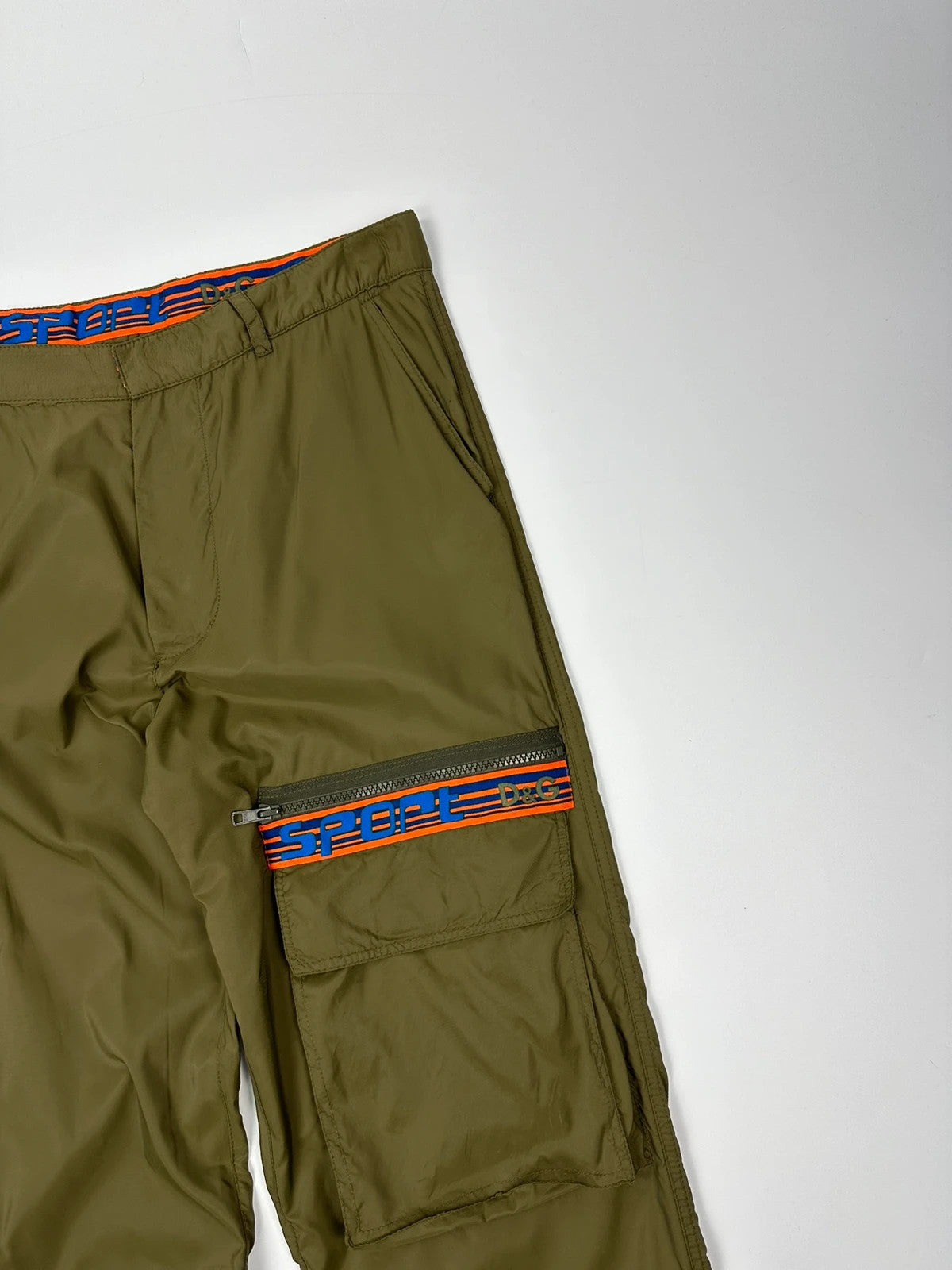 Dolce & Gabbana 00’s Army Khaki Green Nylon Cargo Pants