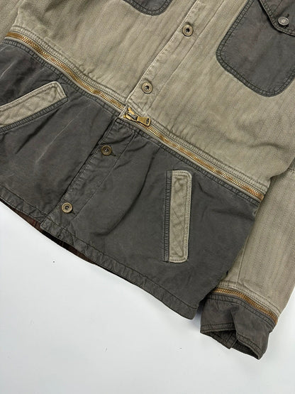 Dolce Gabbana SS2003 Olive Green Khaki Detachable Cargo Denim Jacket Coat